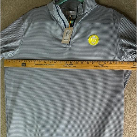 Peter Millar Perth Sugar Stripe Performance Quarter-Zip Golf Sport Men Size L - Picture 4 of 8